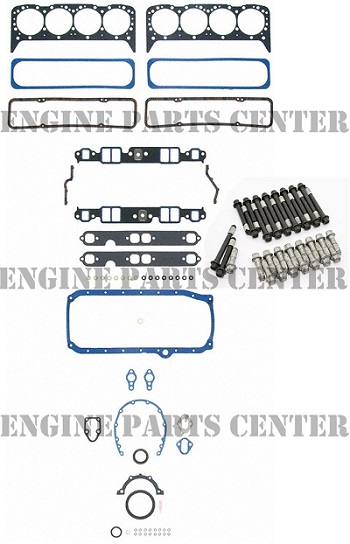 Mercruiser Chevy GM Marine 350 5.7L Full Gasket Set+Head Bolts (260-1510M+EHC99S) *REV Rot pre-1986* MAIN