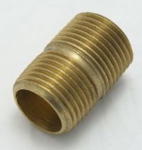 Brass Close Nipple 1" Long 3/8" Male Pipe Thread MAIN