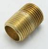 Brass Close Nipple 1-1/8" Long 1/2" Male Pipe Thread THUMBNAIL