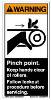 Label, Warning, Pinch Point, Keep Hands Clear of Rollers. Follow Lockout Procedure Before Servicing. THUMBNAIL