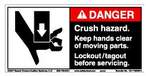 Label, Danger, Crush Rush Hazard MAIN