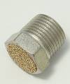 Air, Muffler, 3/8 NPT Thread, 3/4" Overall Length, 11/16" Hex Head Breather Vent Bronze Screen, BV-3 THUMBNAIL