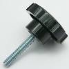 Knob, DK-6, Fluted, 2-3/8" Dia Knob, 3/8-16 Threaded, 2" Long Stud. THUMBNAIL