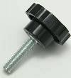 Knob, DK-29, Fluted, 1-3/4 Dia Knob 3/8-16 Stud 1-1/2-Long. THUMBNAIL
