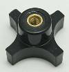 Knob, DK-54, 4-Prong, 1/4-20 Thru Hole Brass Insert. THUMBNAIL