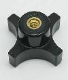 Knob, DK-59, 4-Prong, 1-3/4 Dia, 1/4-20 X 7/16 Deep Blind Hole Brass Insert THUMBNAIL