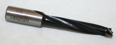 TWIST DRILL, 8mm DIA X 70mm LONG 10 X 23 SHANK BRAD POINT, RIGHT HAND TWIST THUMBNAIL