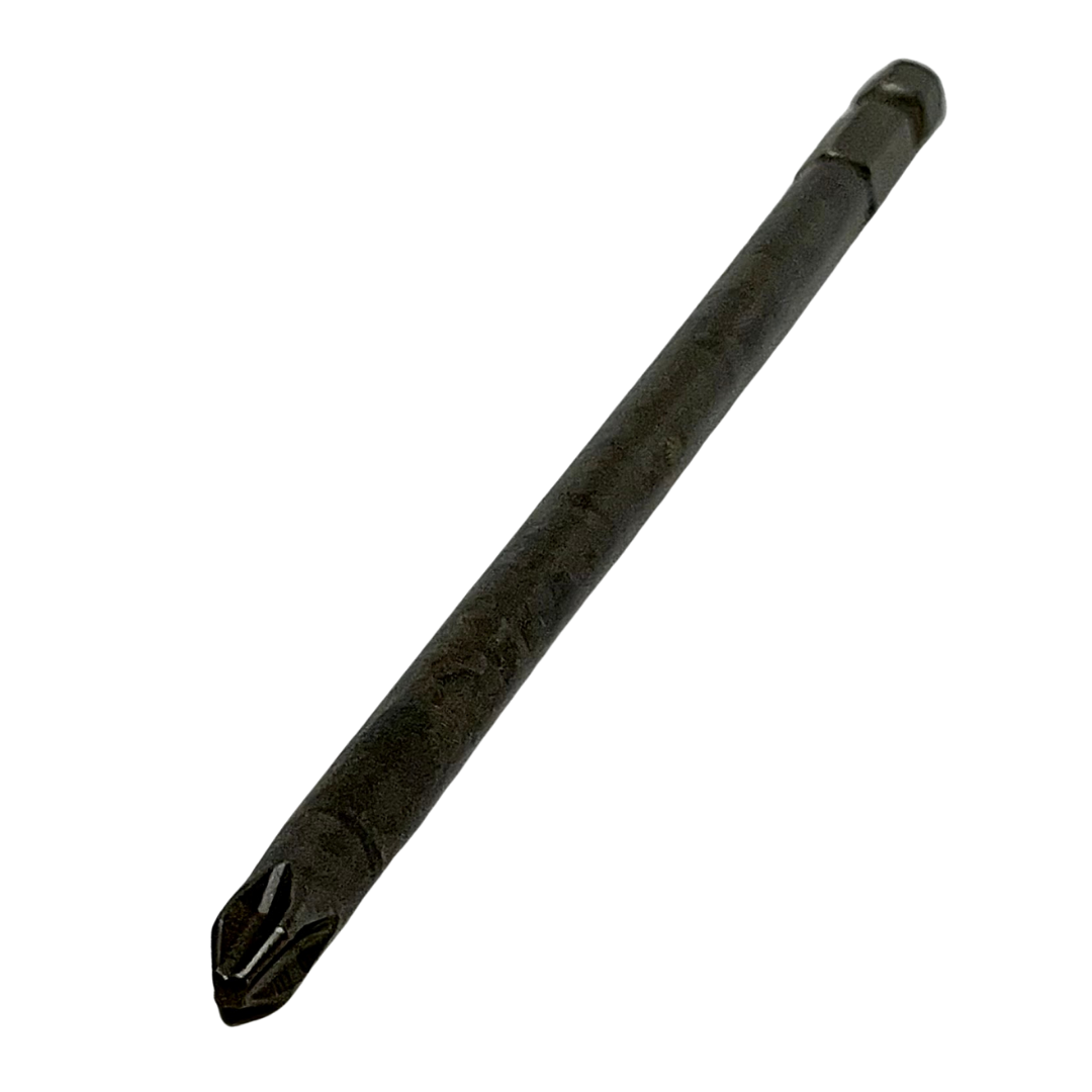 Screw Driver Bit, Phillips, 1/4 X 6" OAL, #2 Phillips Head Full Body Turned Diameter LARGE