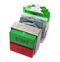 Dual Pushbutton Non-Illuminated, (2) Momentary, Start/Stop, 1 N.O. & 1 N.C. Contact MAIN