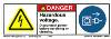 Label, Hazardous Voltage Disconnect Power Before Servicing Or Cleaning, H6010/6057-CJDHU,4" X 1.35" THUMBNAIL
