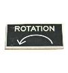 Label,  Plastic Engraved, Rotation Counter Clockwise Arrow, Beveled Edges, 3/4" X 1-1/2" THUMBNAIL