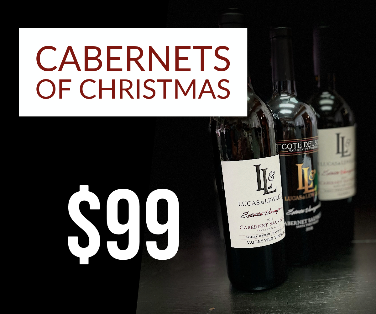 Image of 3 Lucas & Lewellen Cabernets selected for Christmas THUMBNAIL