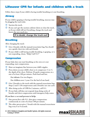 Lifesaver: CPR Guide Sheet for Infants and Children with a Trach