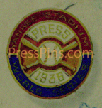 1936 Yankees Original Press Pin Artwork and Press Pin SWATCH