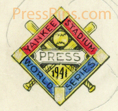 1941 Yankees Original Press Pin Artwork SWATCH