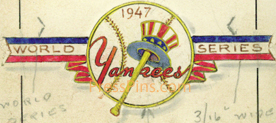 1947 Yankees Original Press Pin Artwork SWATCH