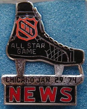 1974 NHL All-Star press pin MAIN