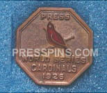 1926 World Series Press Pin (St. Louis Cardinals) on Card