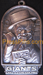 1929 New York Giants Sterling Silver Season Pass MAIN