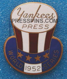 1952 New York Yankees World Series Press Pin MAIN