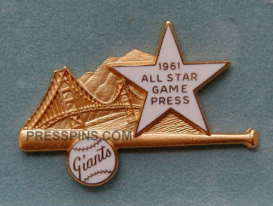 1961 San Francisco All-Star Press Pin MAIN