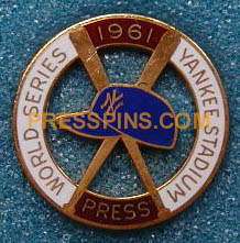 1961 New York Yankees World Series Press Pin MAIN