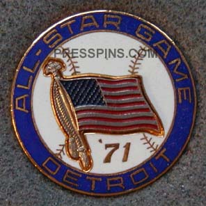 1971 Detroit All-Star Press Pin MAIN