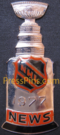 1977 NHL Stanley Cup press pin MAIN
