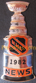 1982 NHL Stanley Cup Press Pin MAIN