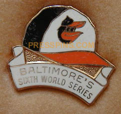 1983 Baltimore Orioles World Series Press Pin MAIN