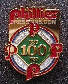 1983 Philadelphia Phillies World Series Press Pin MAIN
