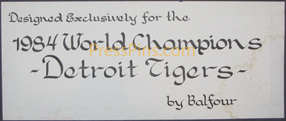 1984 Detroit Tigers World Series Original Artwork Championship Ring SWATCH