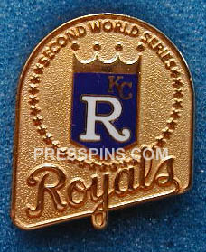 1985 Kansas City Royals World Series Press Pin MAIN