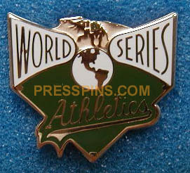 1990 Oakland A's World Series Press Pin MAIN