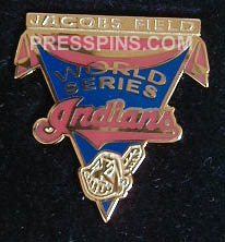 1997 Cleveland Indians World Series Press Pin MAIN