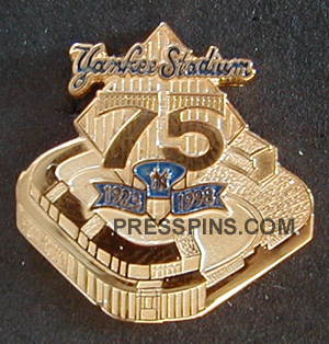 Yankee Stadium 75th anniversary press pin MAIN
