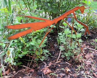 buy Praying Mantis Garden Stake - Hand Crafted Metal Garden Art Decor