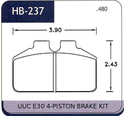 buy HAWK brake pads for UUC E30 BBK 4-piston calipers (street & track)