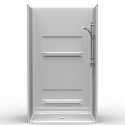 48" x 36" Barrier-Free Accessible Shower Unit .5" Beveled Entry, Shelves, Subway Tile MAIN