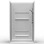 48" x 36" Barrier-Free Accessible Shower Unit .5" Beveled Entry, Shelves, Subway Tile SWATCH