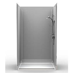 48" x 36" Transfer Shower .75" Beveled Entry, Subway Tile, Front Trench Drain MAIN