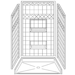 48" x 34" Barrier-Free Accessible Shower Unit .75" Beveled Entry & Shelves MAIN
