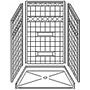 48" x 48" Barrier-Free Accessible Shower Unit 1" Beveled Entry & Shelves SWATCH