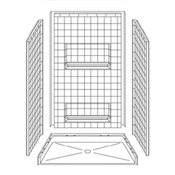 48" x 34" Barrier-Free Accessible Shower Unit .5" Threshold & Shelves MAIN