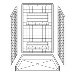 42" x 36" Barrier-Free Accessible Shower Unit .5" Threshold & Shelves MAIN