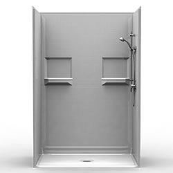 54" x 30" Barrier-Free Accessible Shower Unit .75" Beveled Entry & Shelves MAIN