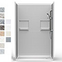 54" x 30" Barrier-Free Accessible Shower Unit .75" Beveled Entry & Shelves End Drain SWATCH