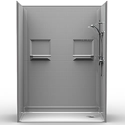 60" x 30" Barrier-Free Accessible Shower Unit .75" Beveled Entry & Shelves MAIN