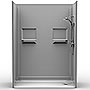 60" x 30" Barrier-Free Accessible Shower Unit .75" Beveled Entry & Shelves SWATCH
