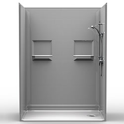 60" x 32" Barrier-Free Accessible Shower Unit .75" Beveled Entry & Shelves MAIN